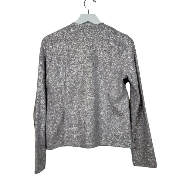 Anthropologie Dolan Left Coast Collection Silver Shimmer Zip Cardigan - Size XS - Picture 5 of 10